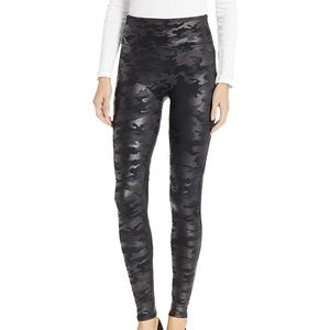 Spanx Faux Leather Camo Leggings NWT